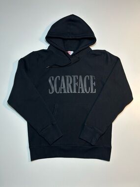 Shoe Palace x Scarface Black Tonal Logo Graphic Fleece Pullover Hoodie